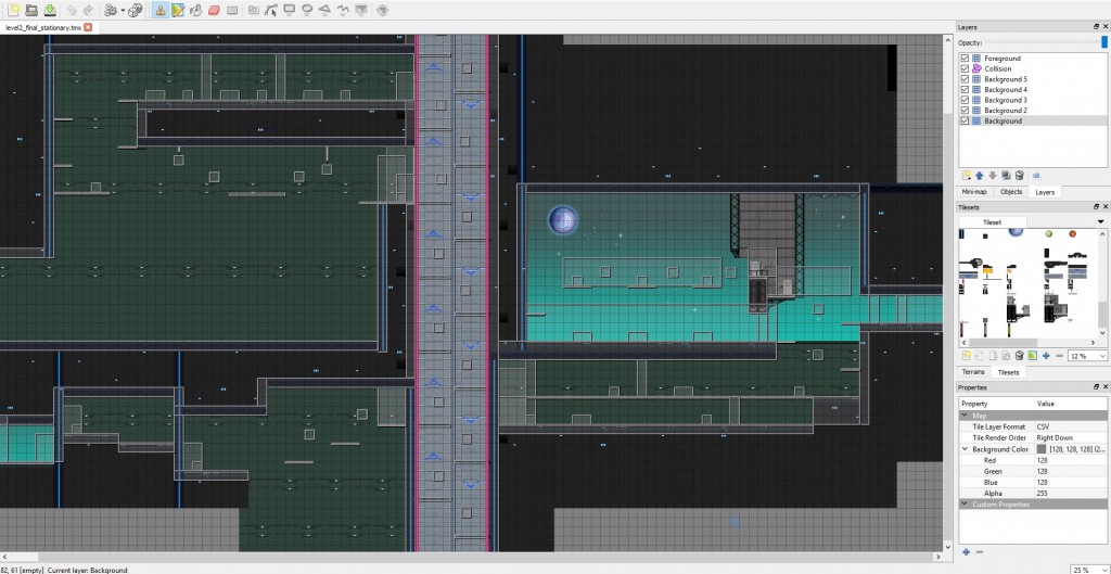 Tiled level editor view.